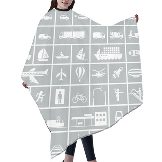 Personality  Transportation Icons Set Hair Cutting Cape