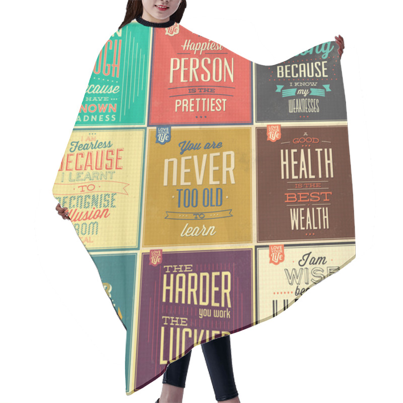 Personality  Vintage Typographic Backgrounds Hair Cutting Cape