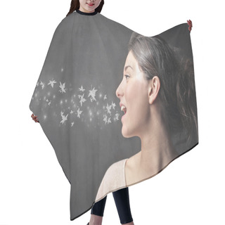 Personality  Woman Talking Hair Cutting Cape
