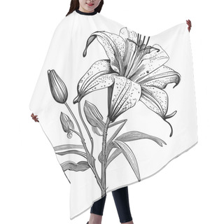 Personality  Lily Flowers Sketch Hand Drawn In Doodle Style Illustration Hair Cutting Cape