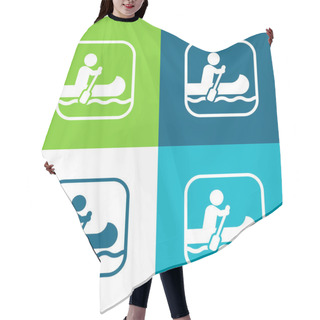 Personality  Boating Sign Flat Four Color Minimal Icon Set Hair Cutting Cape