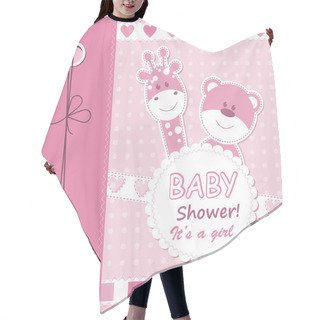 Personality  Vector Baby Girl Scrapbook Card Hair Cutting Cape