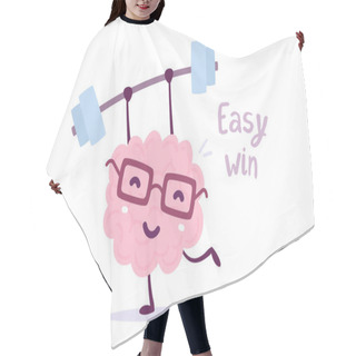 Personality  Vector Illustration Of Pink Color Smile Brain With Glasses Easy  Hair Cutting Cape