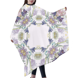 Personality  Circular Seamless Pattern Of Colored Floral Motif Hair Cutting Cape