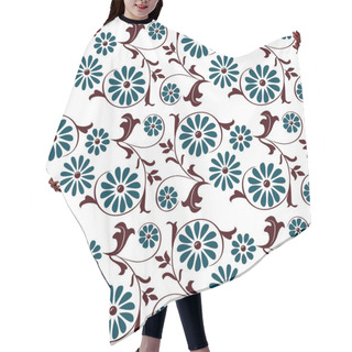 Personality  Seamless Pattern With Swirling Decorative Floral Elements Hair Cutting Cape