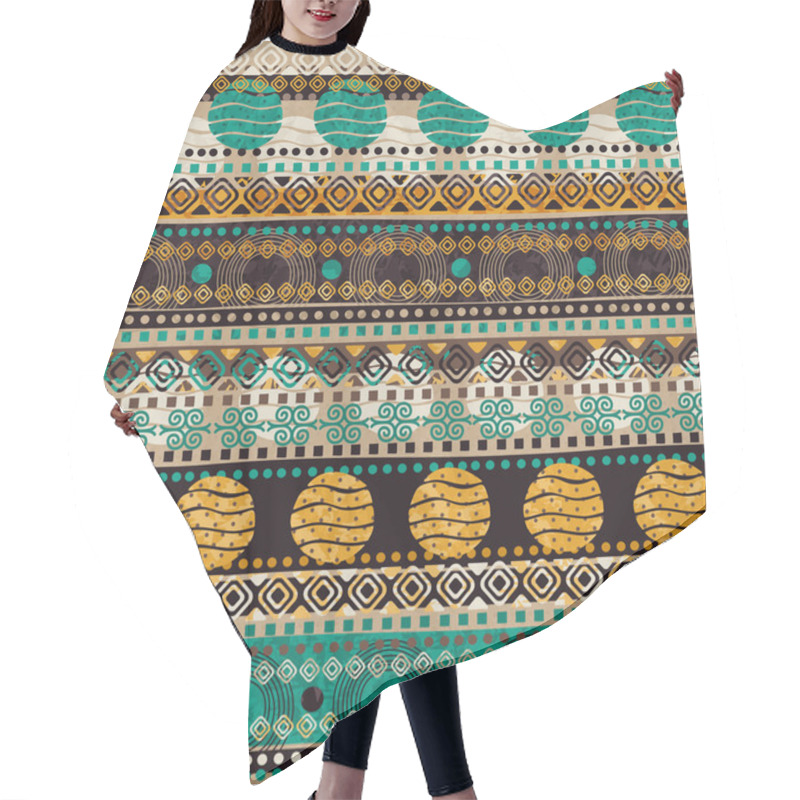 Personality  Tribal Seamless Pattern.  Hair Cutting Cape