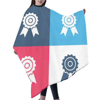 Personality  Award Blue And Red Four Color Minimal Icon Set Hair Cutting Cape