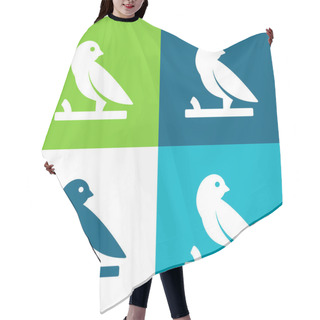 Personality  Bird On A Branch Flat Four Color Minimal Icon Set Hair Cutting Cape