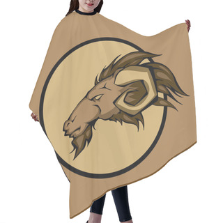 Personality  Vector Illustration Of A Ram Head Snapping Set Inside Circle. Hair Cutting Cape