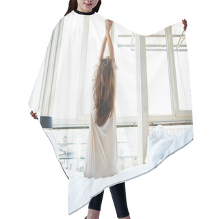 Personality  Woman Stretching In Bed Hair Cutting Cape