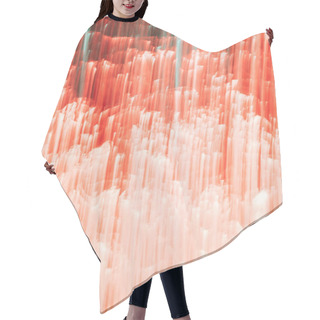 Personality  Beautiful Shiny Vertical Illuminated Pink Stripes, Abstract Background Hair Cutting Cape