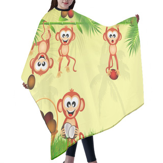 Personality  Monkeys Eat The Coconut Hair Cutting Cape