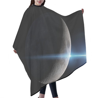 Personality  View Of A Crescent Moon In Space With Stars Background 3D Render Hair Cutting Cape