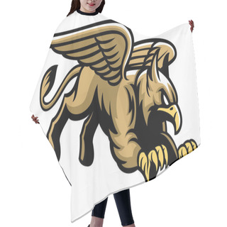 Personality  Vector Of Flying Griffin Mascot Hair Cutting Cape
