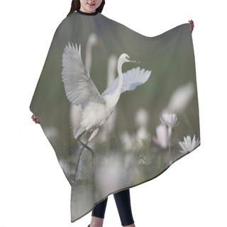 Personality   Egret In Water Lily Pond  Hair Cutting Cape