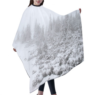 Personality  Winter Fir Forest In A Snowstorm Hair Cutting Cape