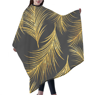 Personality  Art Deco Golden Palm Leaves Seamless Pattern Hair Cutting Cape