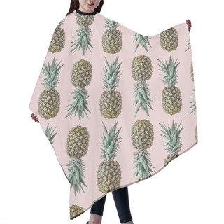 Personality  Seamless Pineapple Pattern  Hair Cutting Cape