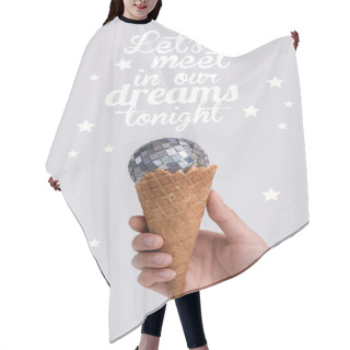 Personality  Ice Cream Cone With Christmas Ball Hair Cutting Cape