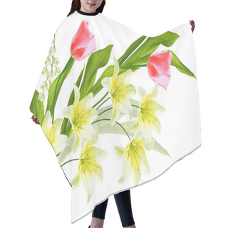 Personality  Lilies. Lily Of The Valley Flower On White Background. Nature Hair Cutting Cape