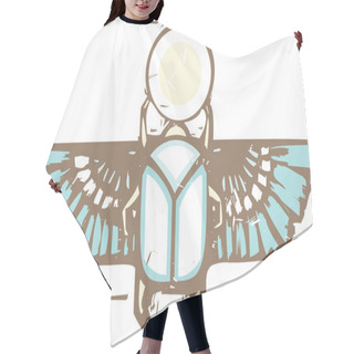Personality  Egyptian Distressed Winged Scarab Hair Cutting Cape