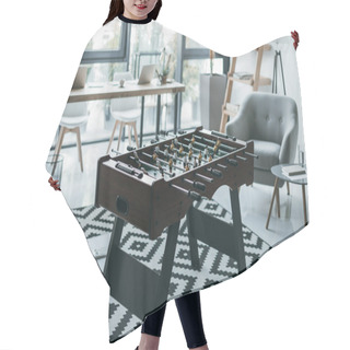 Personality  Foosball At Modern Office Hair Cutting Cape