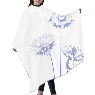 Personality  Blue Cornflower (Centaurea Cyanus) - Vector Illustration Hair Cutting Cape