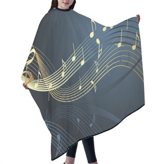 Personality  Music Notes On Blue Hair Cutting Cape