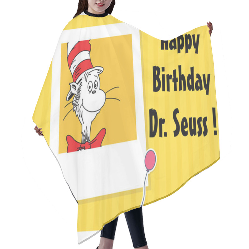 Personality  Vector Illustration Day Of Dr. Seuss. Hair Cutting Cape