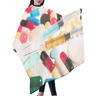 Personality  Medical Pills And Syringes  Hair Cutting Cape