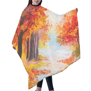 Personality  Oil Painting Landscape - Colorful Autumn Forest  Hair Cutting Cape