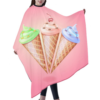 Personality  Ice Cream Cone, Vector Design Hair Cutting Cape