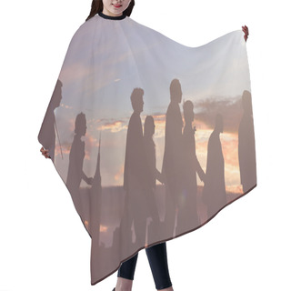 Personality  Silhouettes Of Business People Hair Cutting Cape