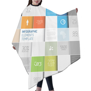 Personality  Vector Abstract Squares Background Illustration, Infographic Template Hair Cutting Cape