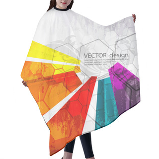 Personality  Illustrated Colorful Layout With Abstraction Hair Cutting Cape