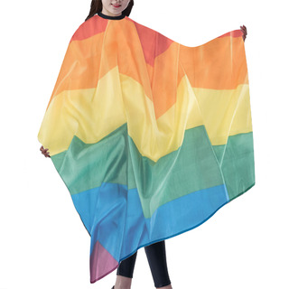 Personality  Top View Of Creased Lgbt Pride Flag, Lgbt Concept Hair Cutting Cape
