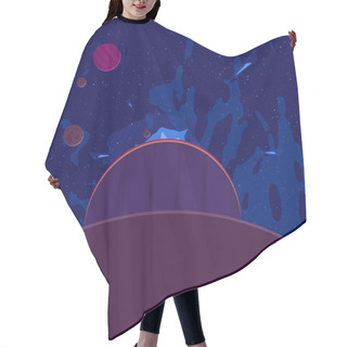 Personality  2d Illustration. Cartoon Draw Style Space Picture. Deep Vast Space. Stars, Planets And Moons. Various Science Fiction Creative Backdrops. Space Art. Alien Solar Systems. Planets And Moons. Hair Cutting Cape