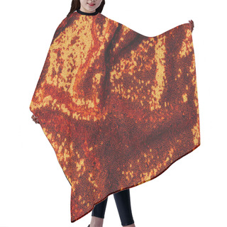 Personality  Top View Of Dark Orange Textile With Shiny Sequins As Background  Hair Cutting Cape