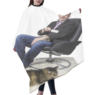 Personality  Man Clean Off Cat Fur Hair Cutting Cape