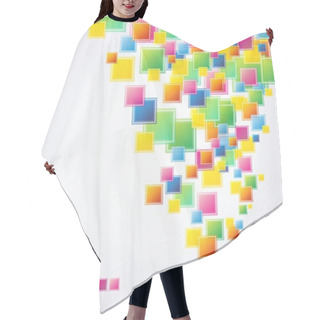Personality  Transparent Colored Squares Hair Cutting Cape