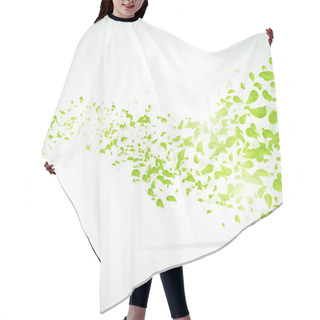 Personality  Vector Wave Background With Leaves. Hair Cutting Cape