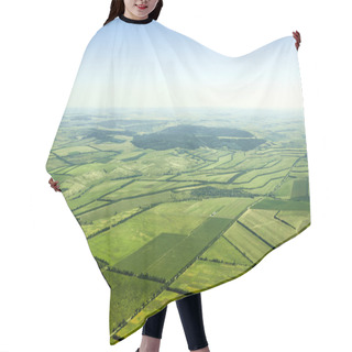 Personality  Aerial View Of A Green Rural Area Under Blue Sky Hair Cutting Cape