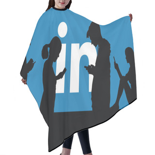 Personality  Young People Silhouette Using Social Media Hair Cutting Cape
