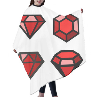 Personality  Ruby Vector Icons Set Hair Cutting Cape