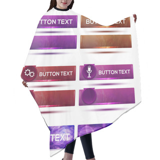 Personality  Set Of Web Buttons Hair Cutting Cape