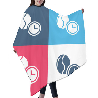 Personality  Bean Blue And Red Four Color Minimal Icon Set Hair Cutting Cape