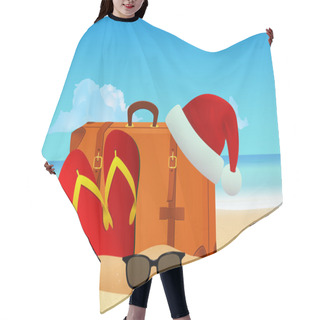 Personality  Christmas Beach Background Hair Cutting Cape