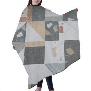 Personality  Tiles With Stoun And Geometric Pattern, Square Shape Hair Cutting Cape