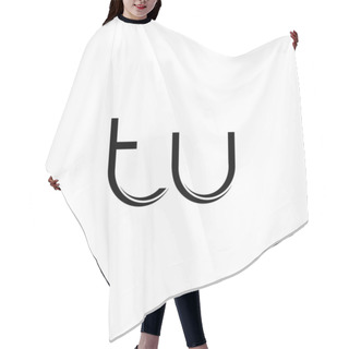 Personality  TU Logo Monogram With Slice Rounded Modern Design Template Isolated On White Background Hair Cutting Cape