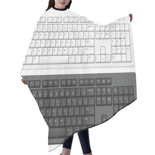 Personality  Keyboard. PC White And Black Key Buttons With English Qwerty Alphabet Realistic Vector Isolated Template For Device And Desktop Board Hair Cutting Cape